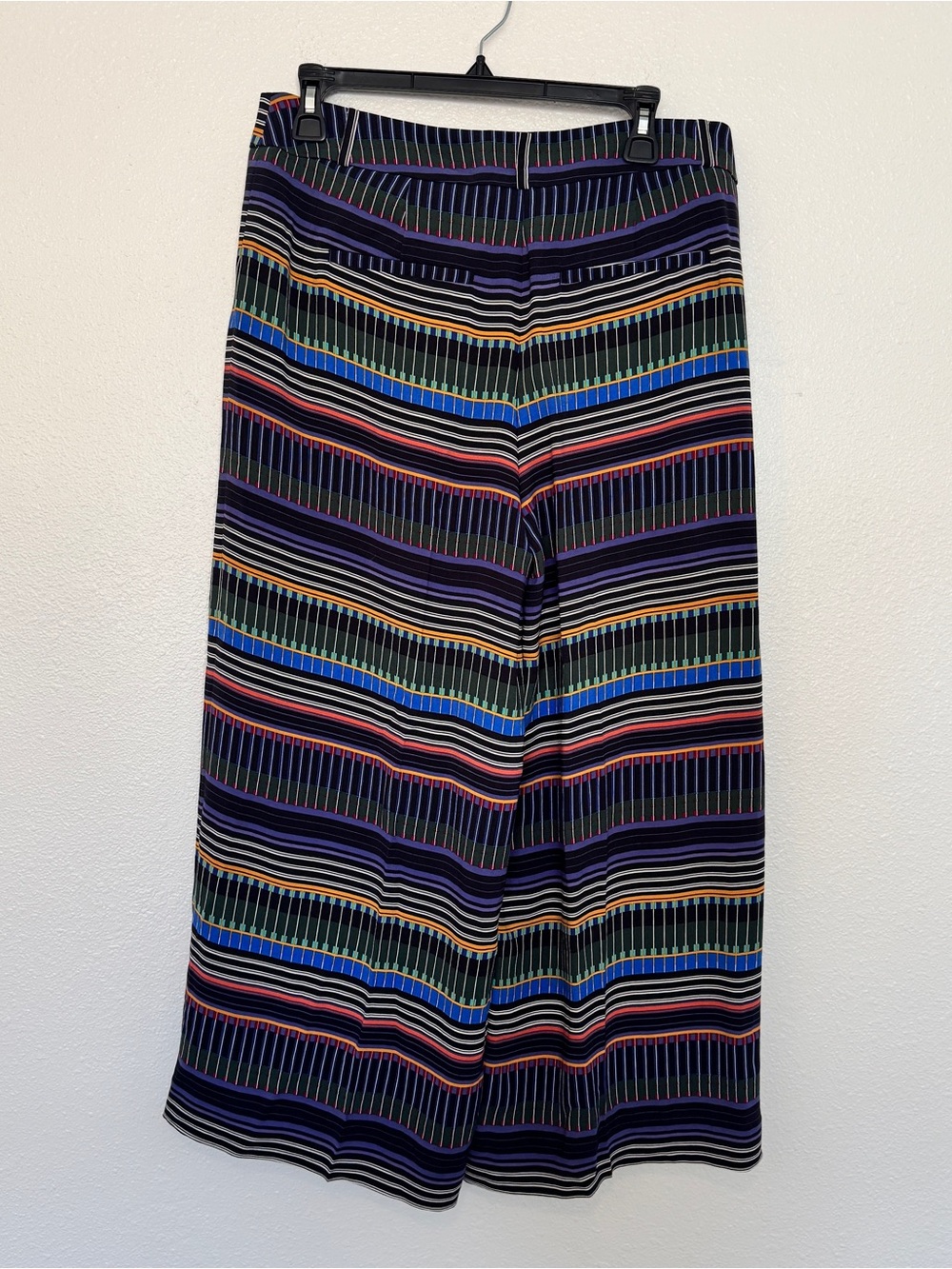 LOFT Multicolor Striped Wide Leg Crop Pants Women’s Sz 6 NWT High Rise Culottes - Picture 3 of 4